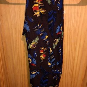 NWT OS LLR Multicolor Feather Printed Leggings